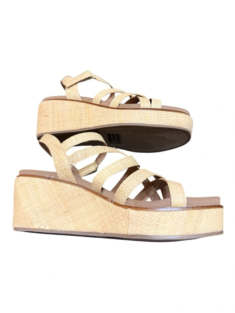 Corkys All Nighter Raffia Wedge Sandals Size 10 NIB